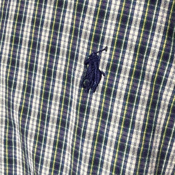 Ralph Lauren Vintage 100% Blake Cotton Long Sl. Button Down XL, Blue Plaid Pony - Picture 6 of 8